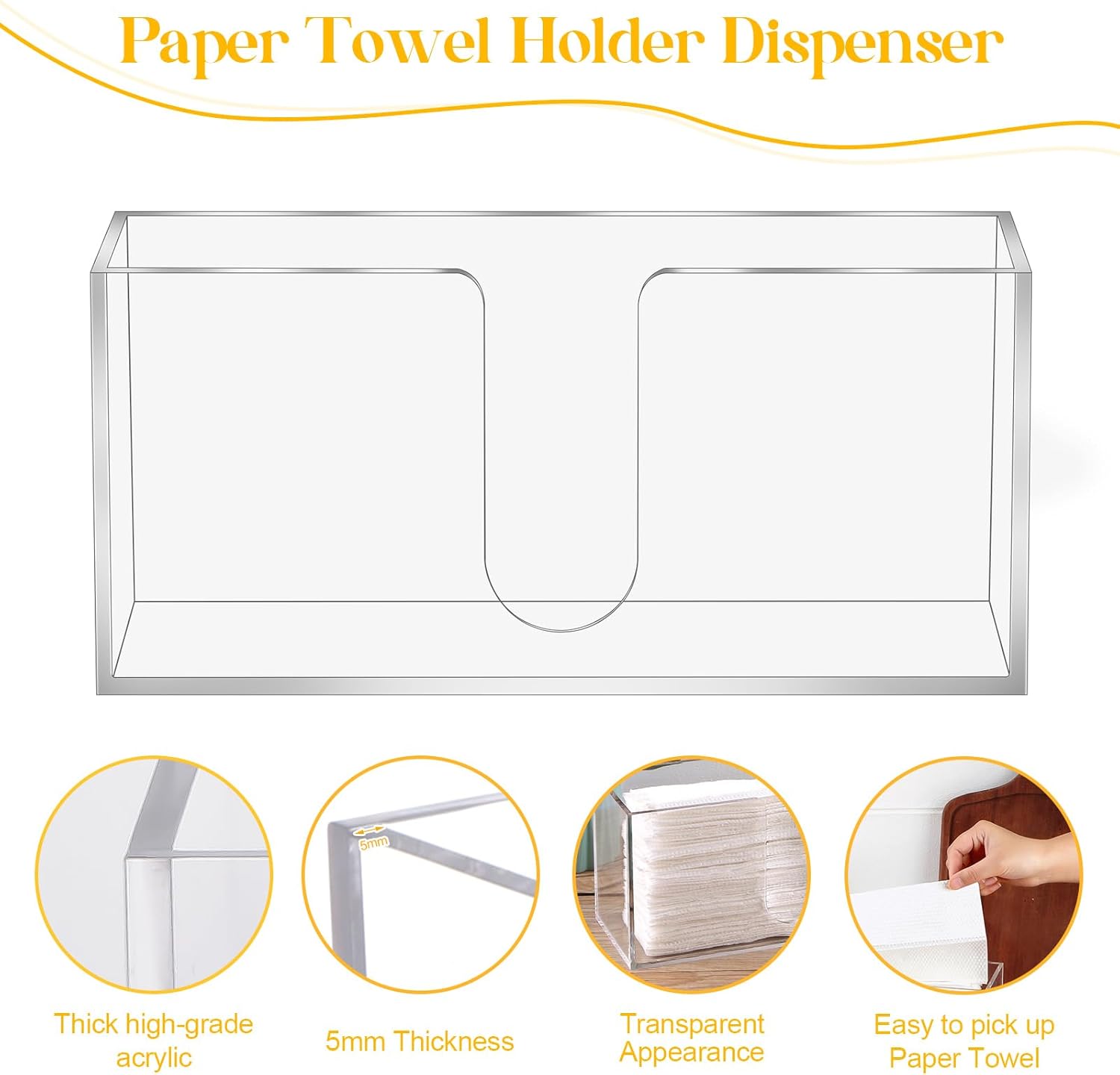 4-Pack Acrylic Dispenser with Multi-Fold Compatibility