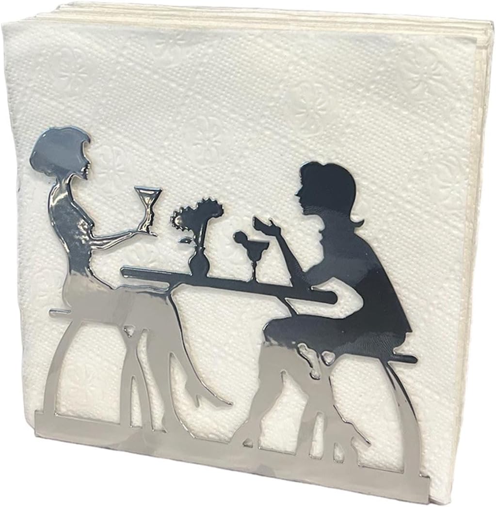 Solid Metal Napkin Holder Silver