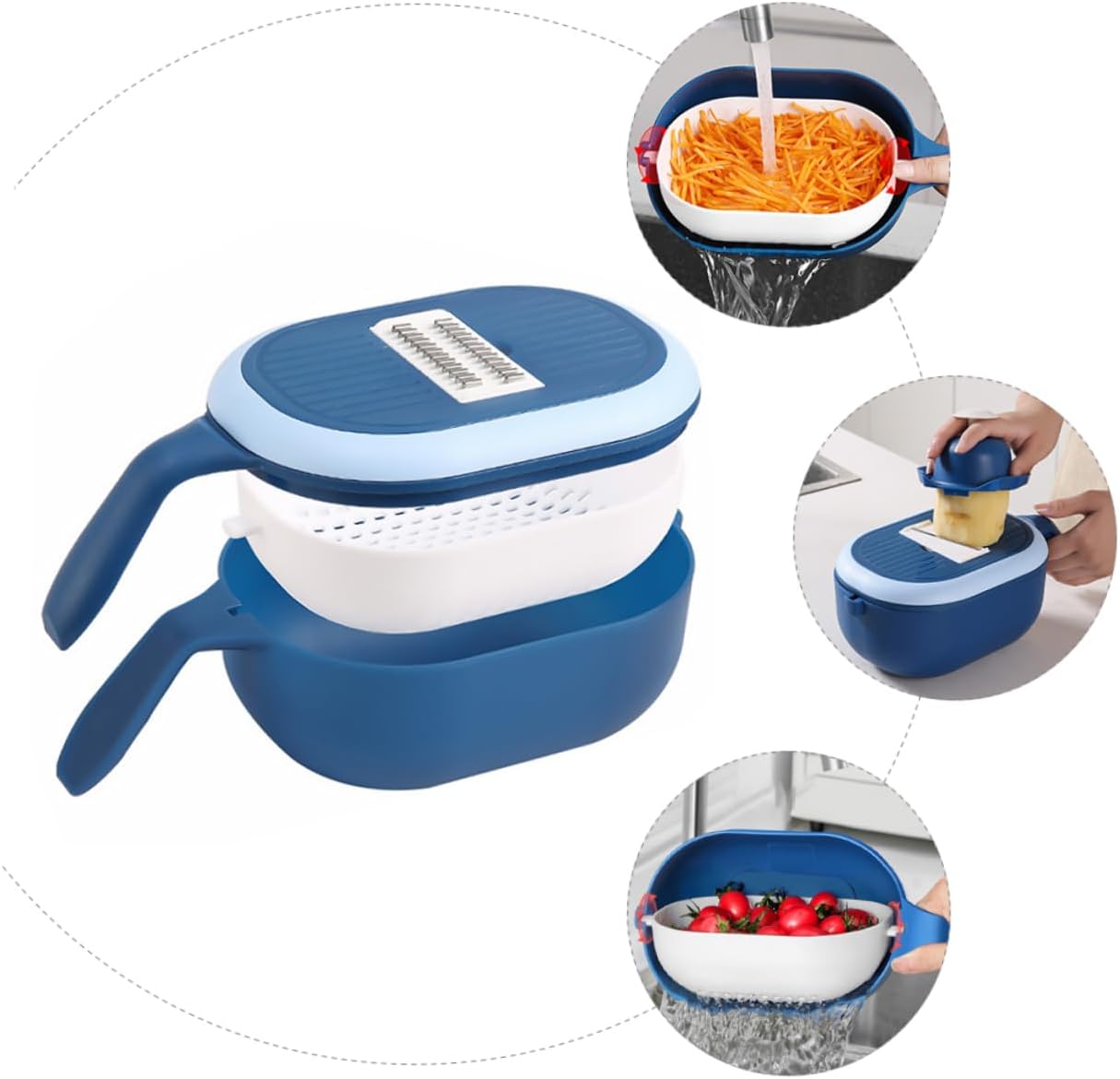 Multi-Functional Vegetable Slicer with 6 Steel Blades