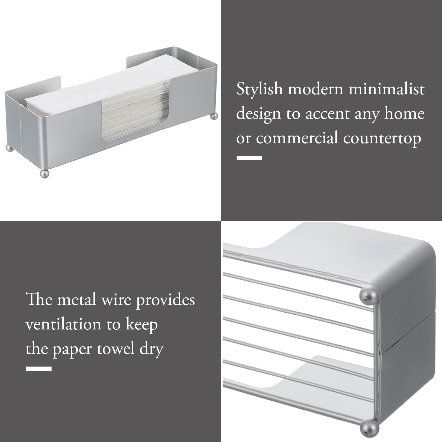 FOLDABLE METAL TABLETOP PAPER TOWEL DISPOSER TRAY