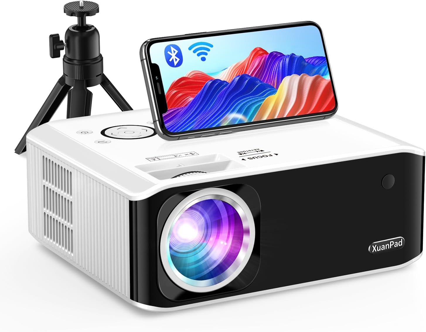 XuanPad LCD LED プロジェクター 本体 XuanPad LCDプロジェクター リモコン付き 小型 ビデオ