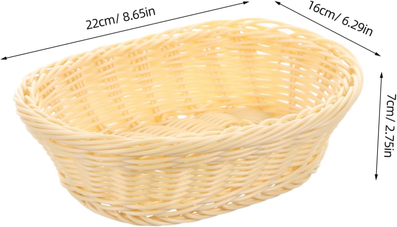AOKWAWALIY 1pc Rattan Storage Basket with Lid 1