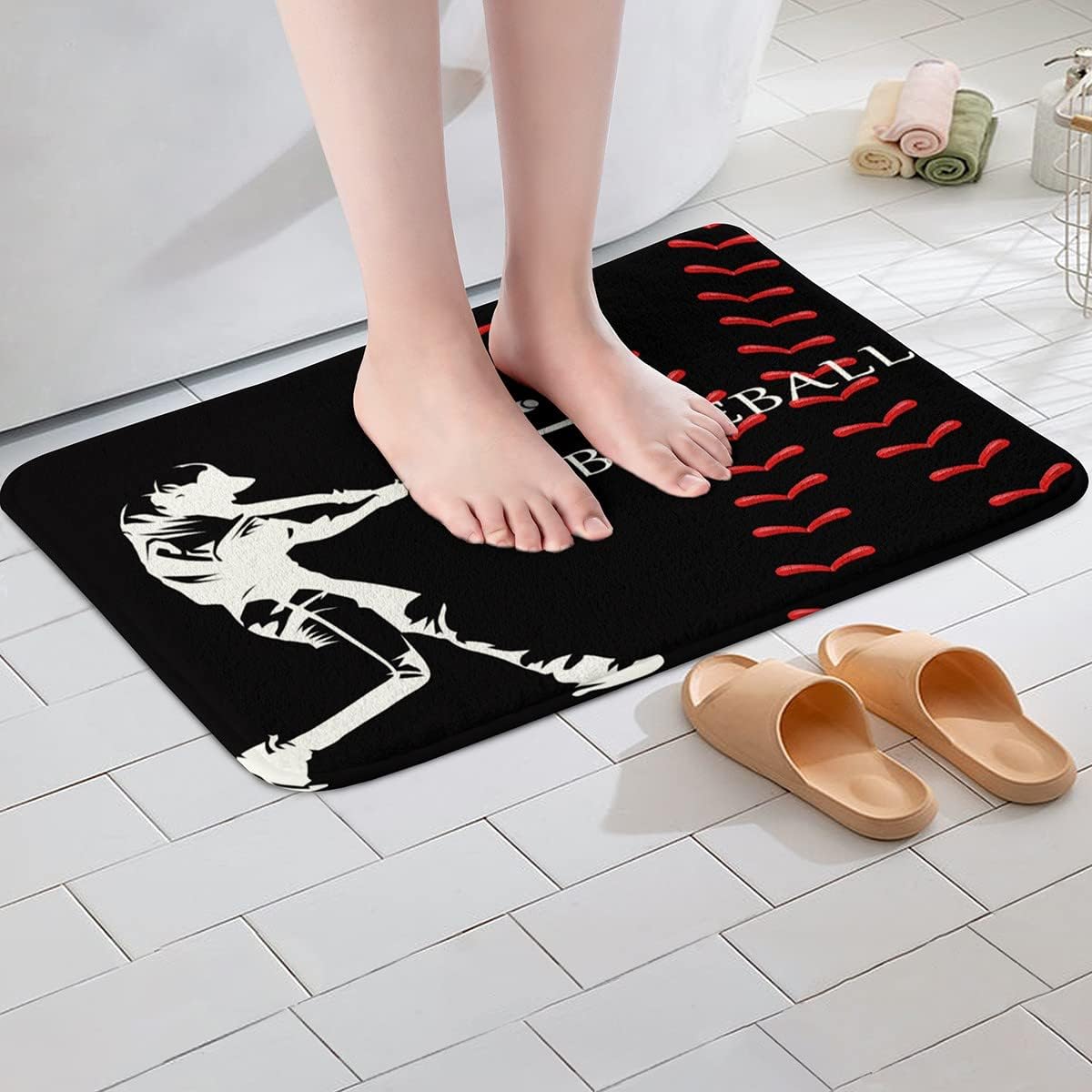 Feelyou Baseball Bath Mat 16x24 Inch