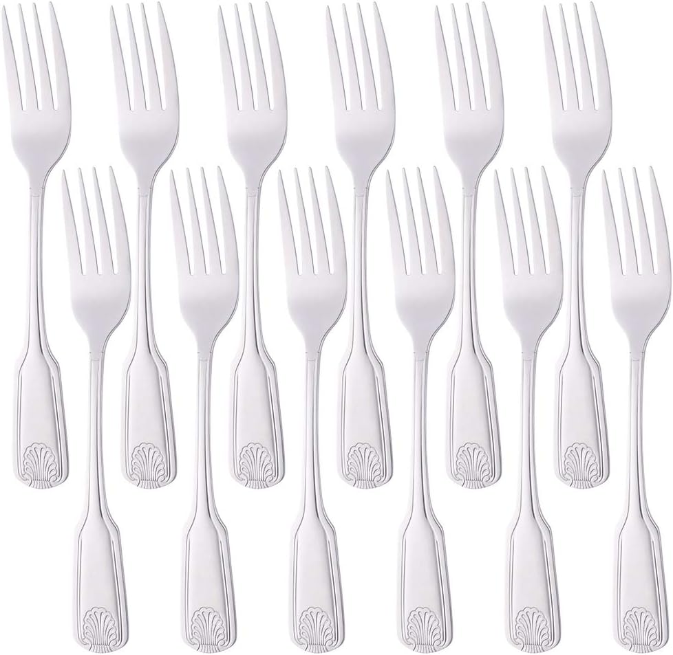 BUYUSE 78 Inch Dinner Fork Set 12 Piece Stainless Steel