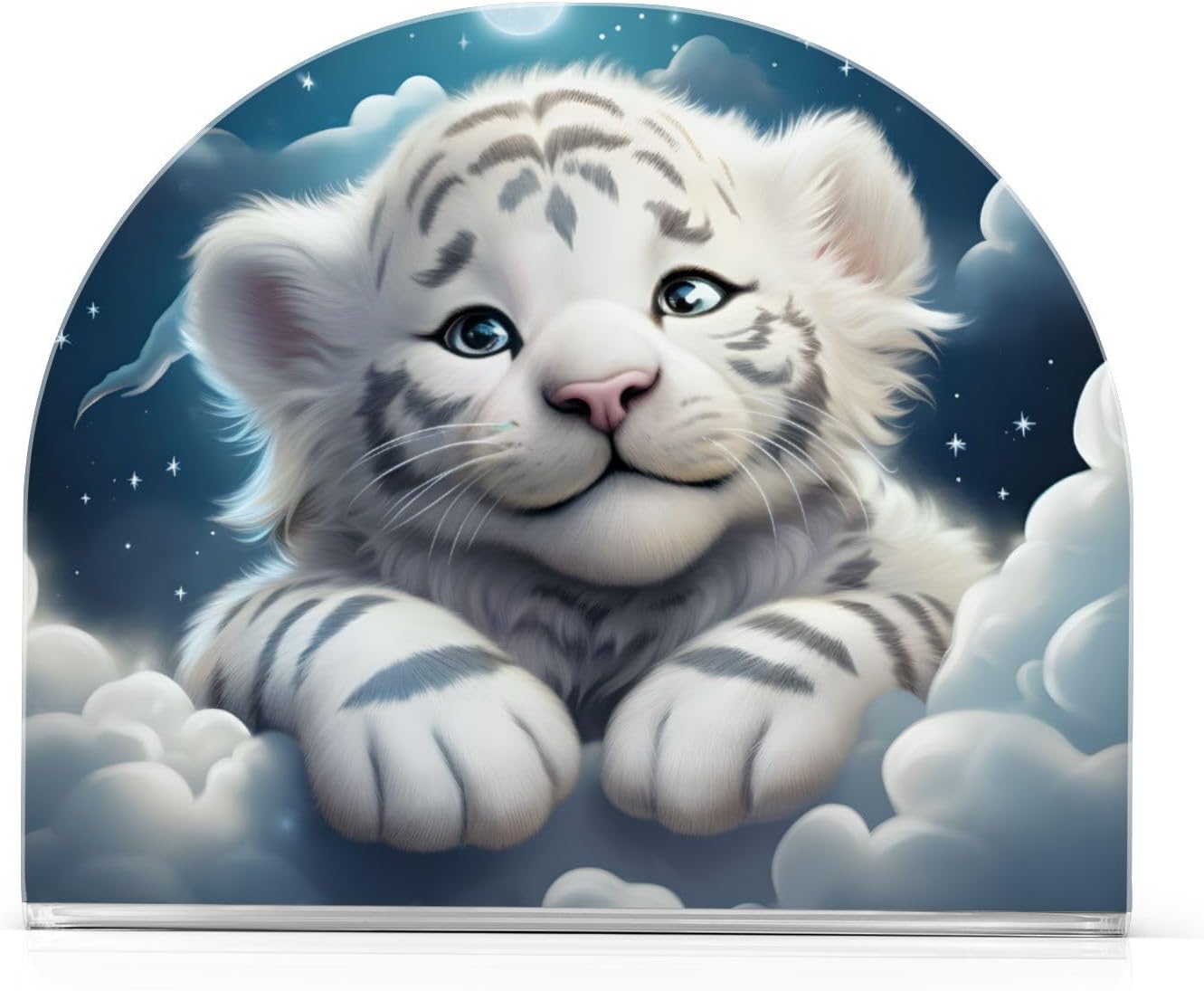 Stylish Tiger Napkin Holder 2pc Compact 41x49x197in