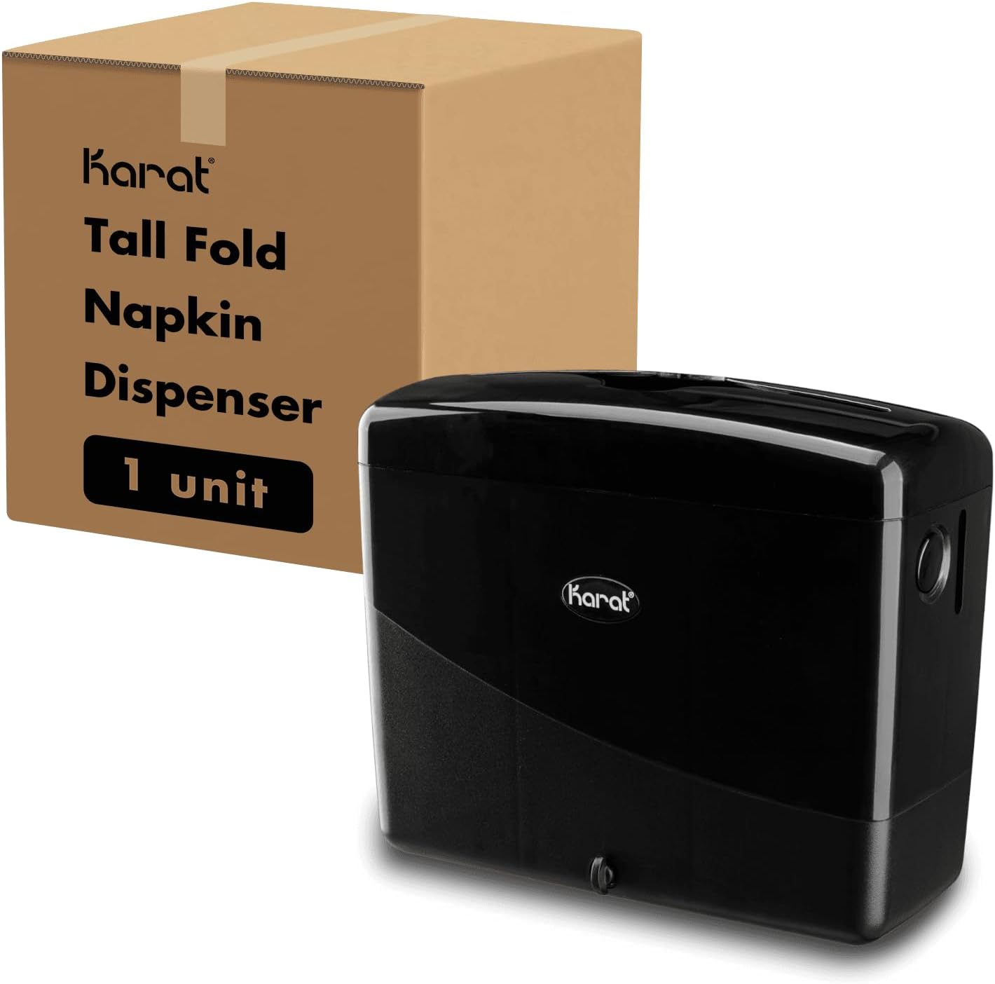 Karat Tall Fold Tabletop Napkin Dispenser Black Versatile Durable Commercial Use