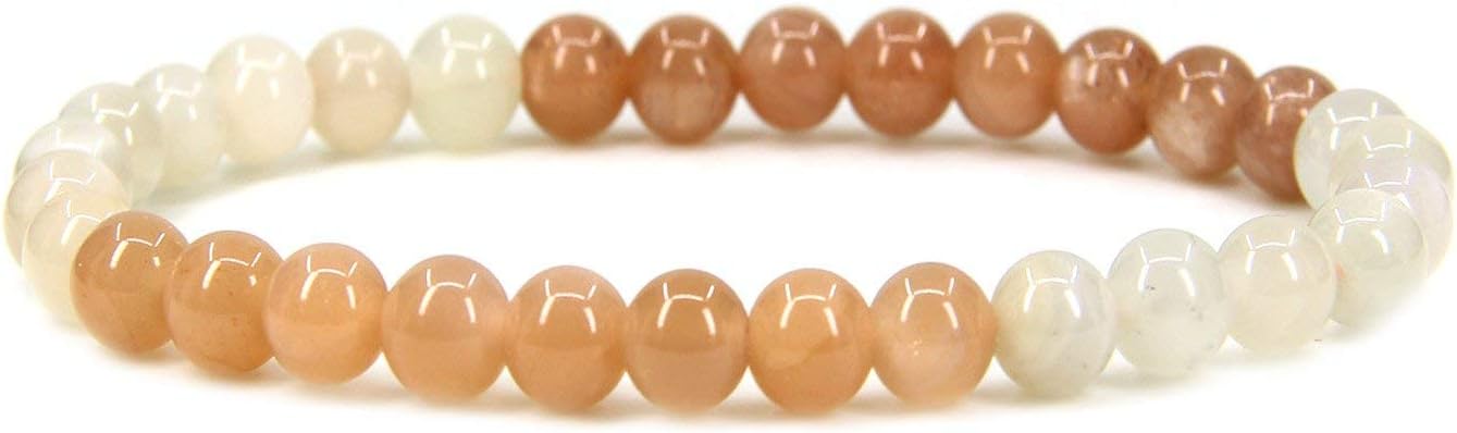 Handmade Gem Semi Precious Gemstone 6mm Round Beads Stretch Bracelet 7" Unisex