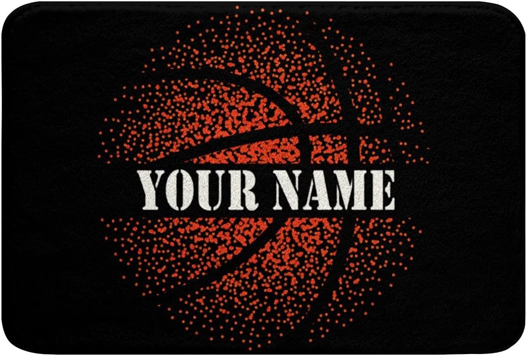 Erosebridal Custom Name Basketball Bath Mat