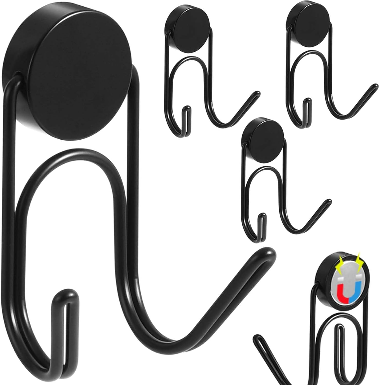 Buelkmag Magnetic Hooks 4 Pack 24Lbs Heavy Duty