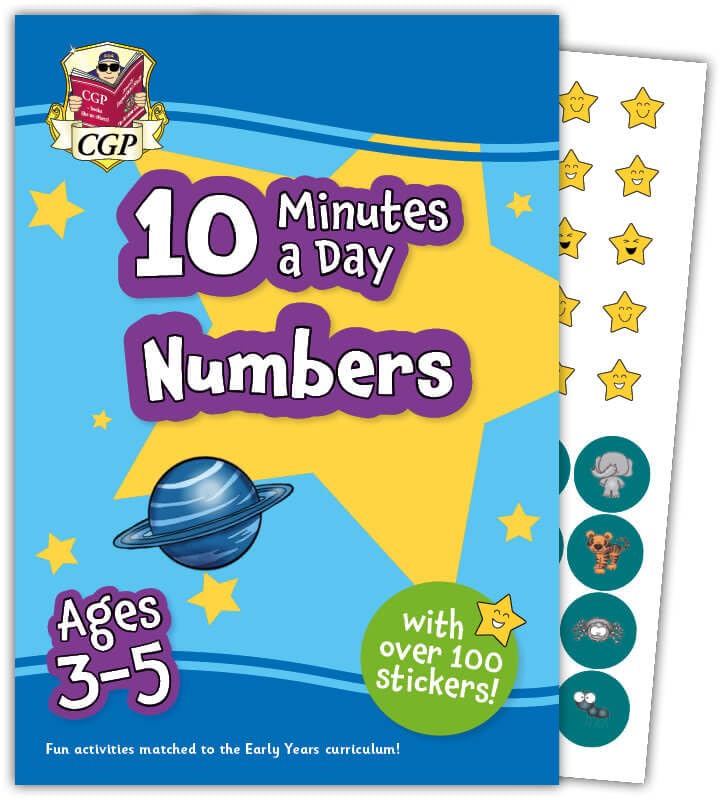 10 Minutes a Day Numbers for Ages 3-5 (with reward stickers) (CGP Reception Activity Books and Cards)