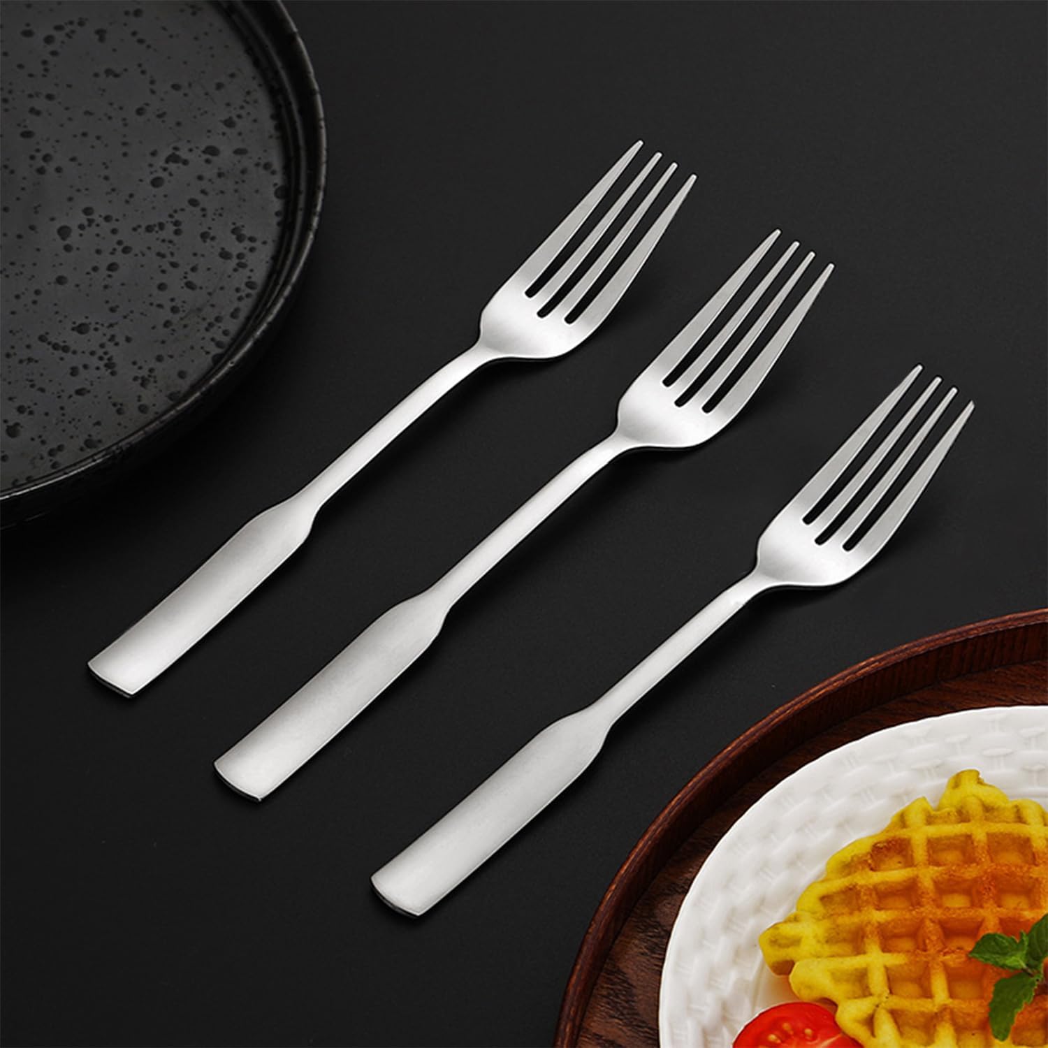 CHENSHO Silver Salad Fork 4 Piece Set