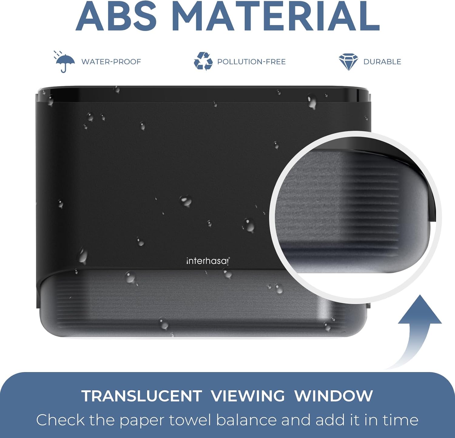Paper Towel Dispenser Wall-Mounted for Bathroom Commercial Use