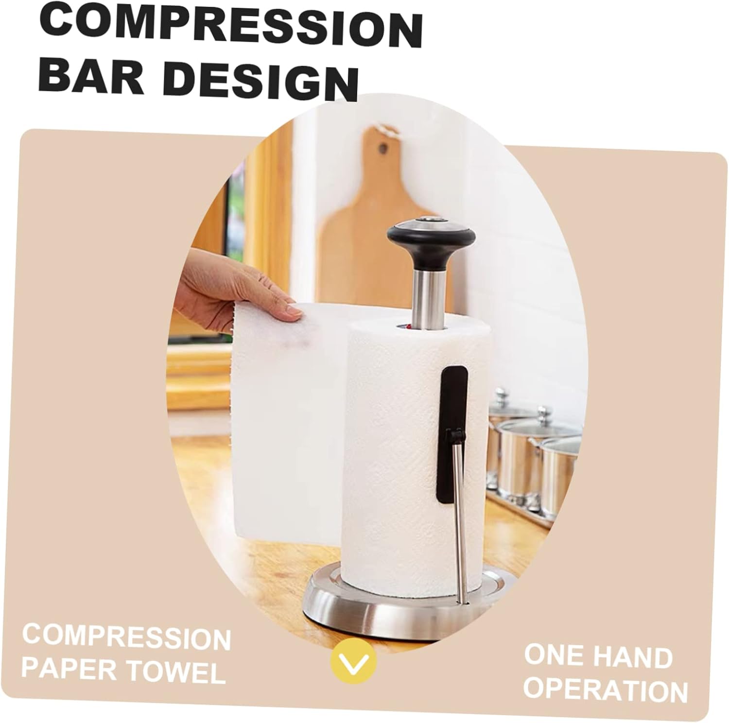 ULTECHNOVO Roll Tissue Holder Kitchen_paper Towel Dispenser Napkin Rack Space-Saving