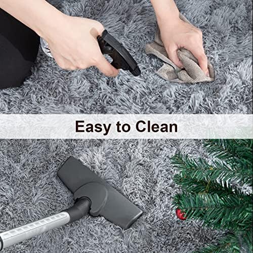 TWINNIS Super Soft Shaggy Rugs 3x5 Feet Grey