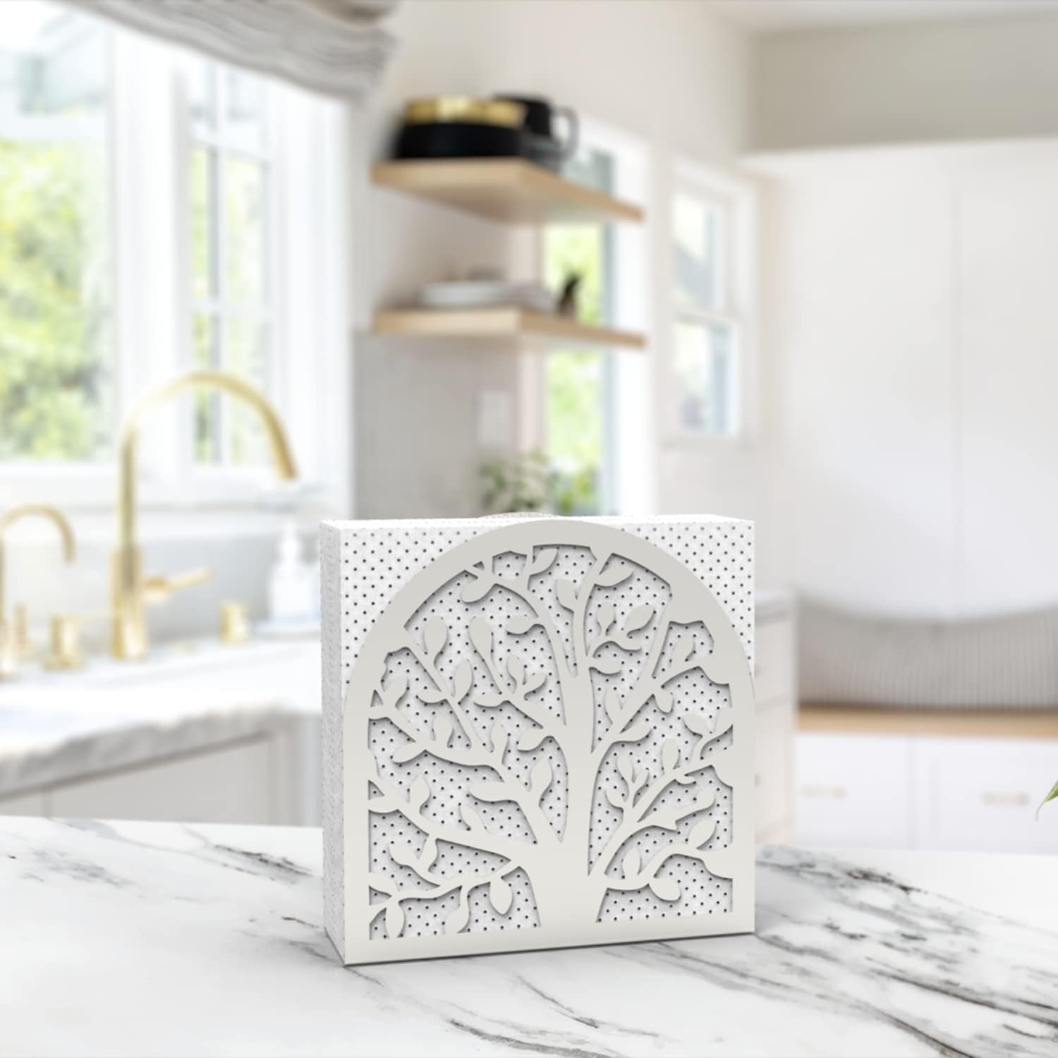 Stylish Metal Napkin Holder Retro Design Silver