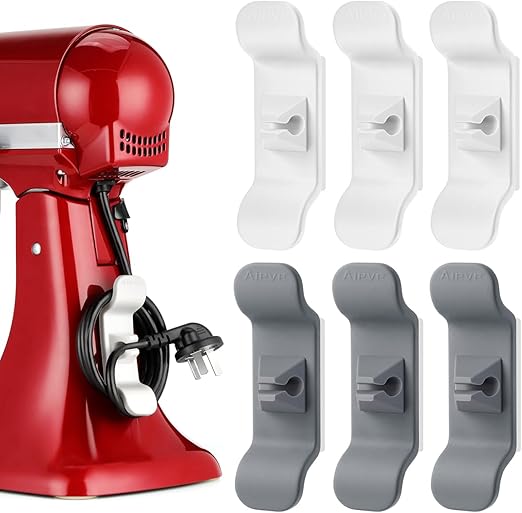 Aieve Cord Organizer for Appliances, 6 Pack Kitchen Appliance Cord Organizer, Appliance Cord Wrapper Cord Holder Stick on