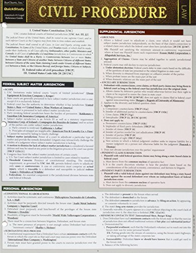 Civil Procedure QuickStudy Laminated Reference Guide (QuickStudy Law)