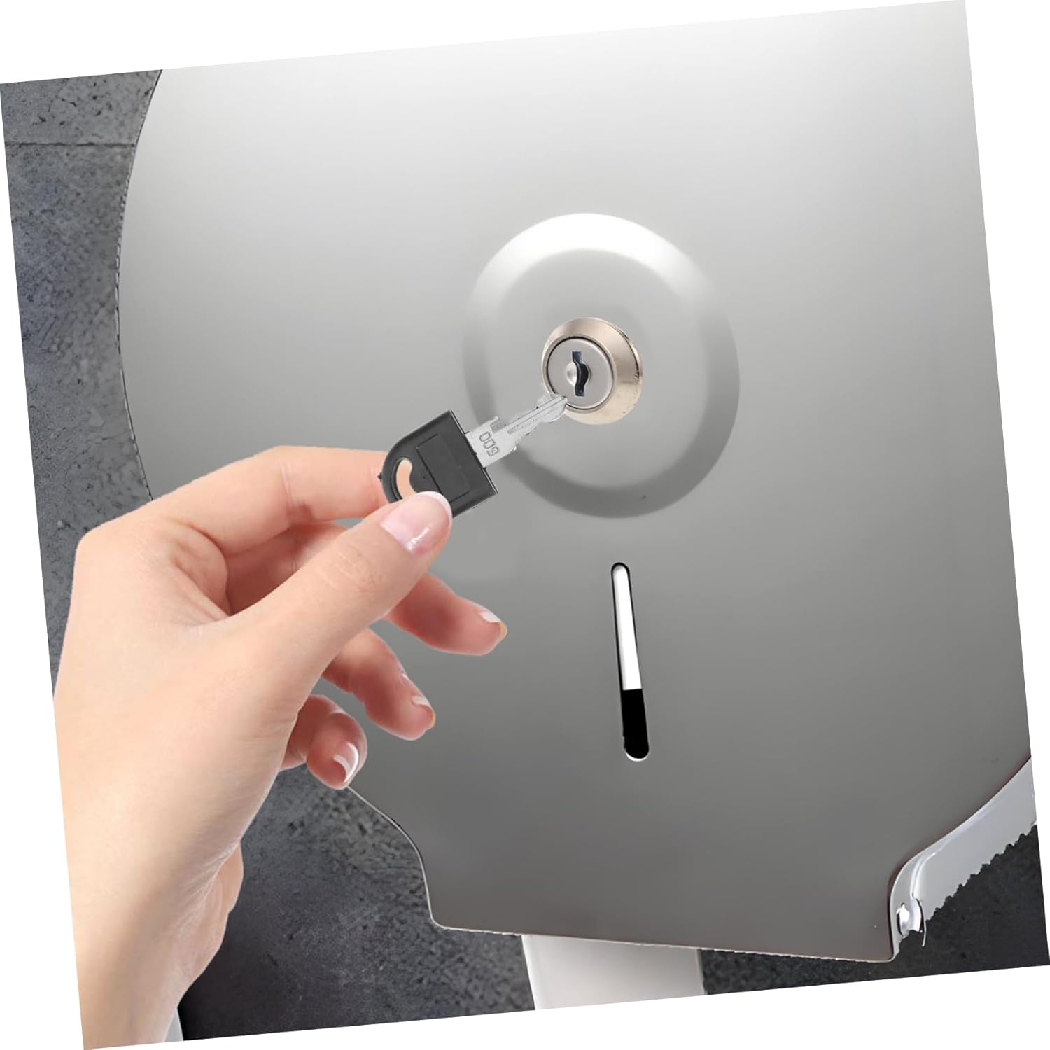 SOLUSTREHigh-Quality Stainless Steel Toilet Paper Dispenser Key Commercial Use Ergonomic Design