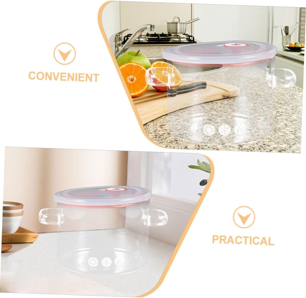 Sleek borosilicate glass pot with double handles for efficient cooking