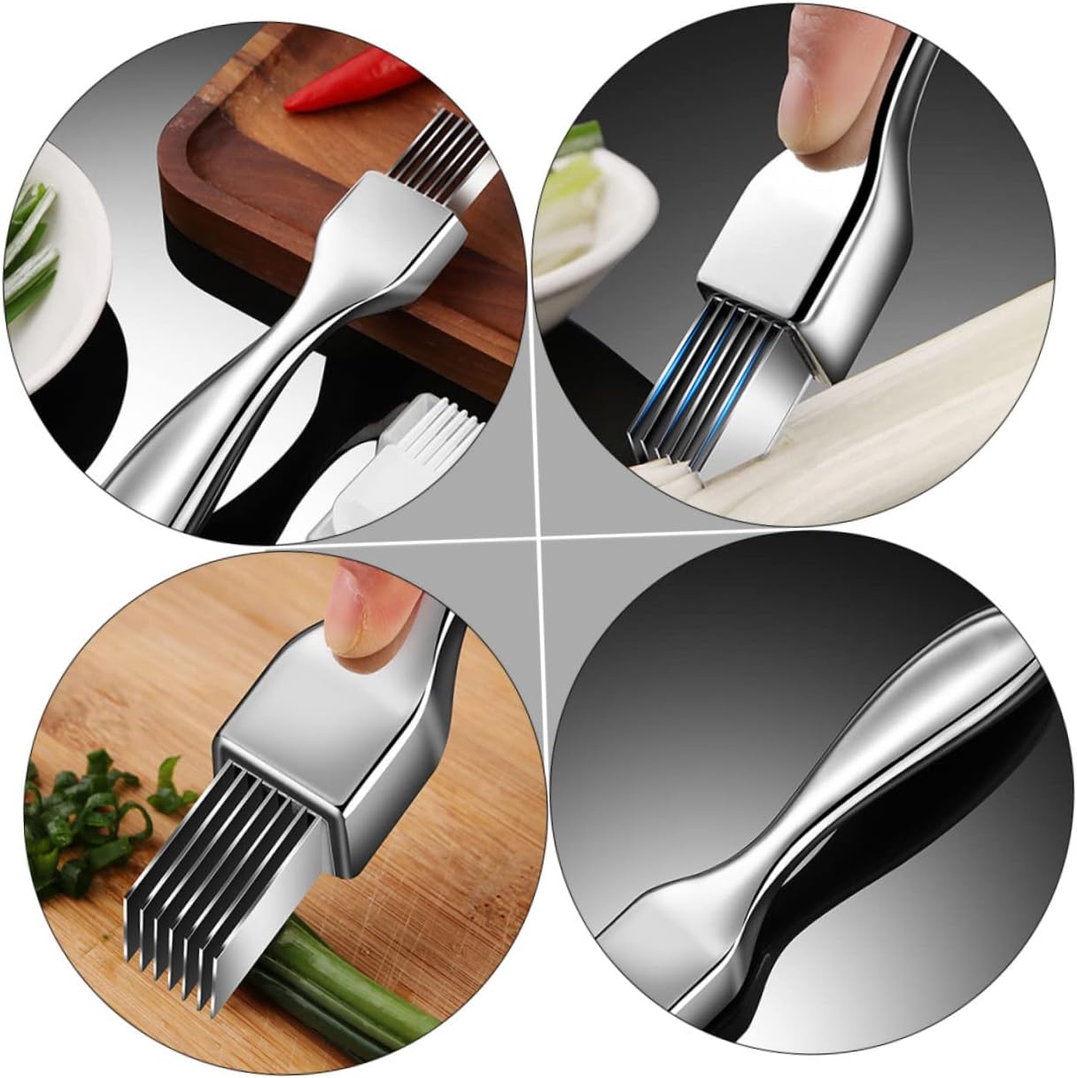 Stainless Steel Scallion Cutters - Comfortable Kitchen Slicer Set
