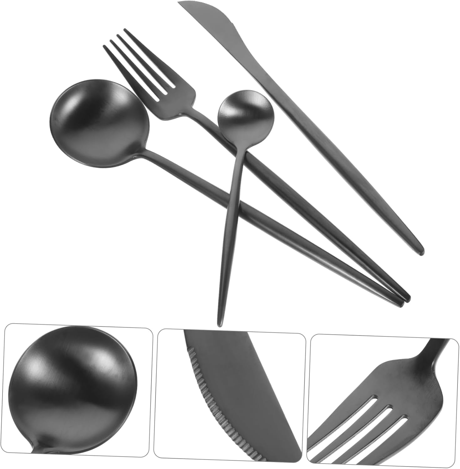 Stainless Steel Fork Spoon and Knife Set 304 Material Diamond-Shard Resistant
