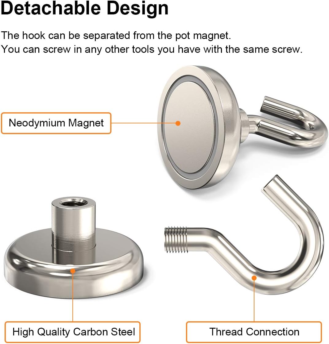 Professional 110 lbs Magnetic Hooks for IndoorOutdoor Use