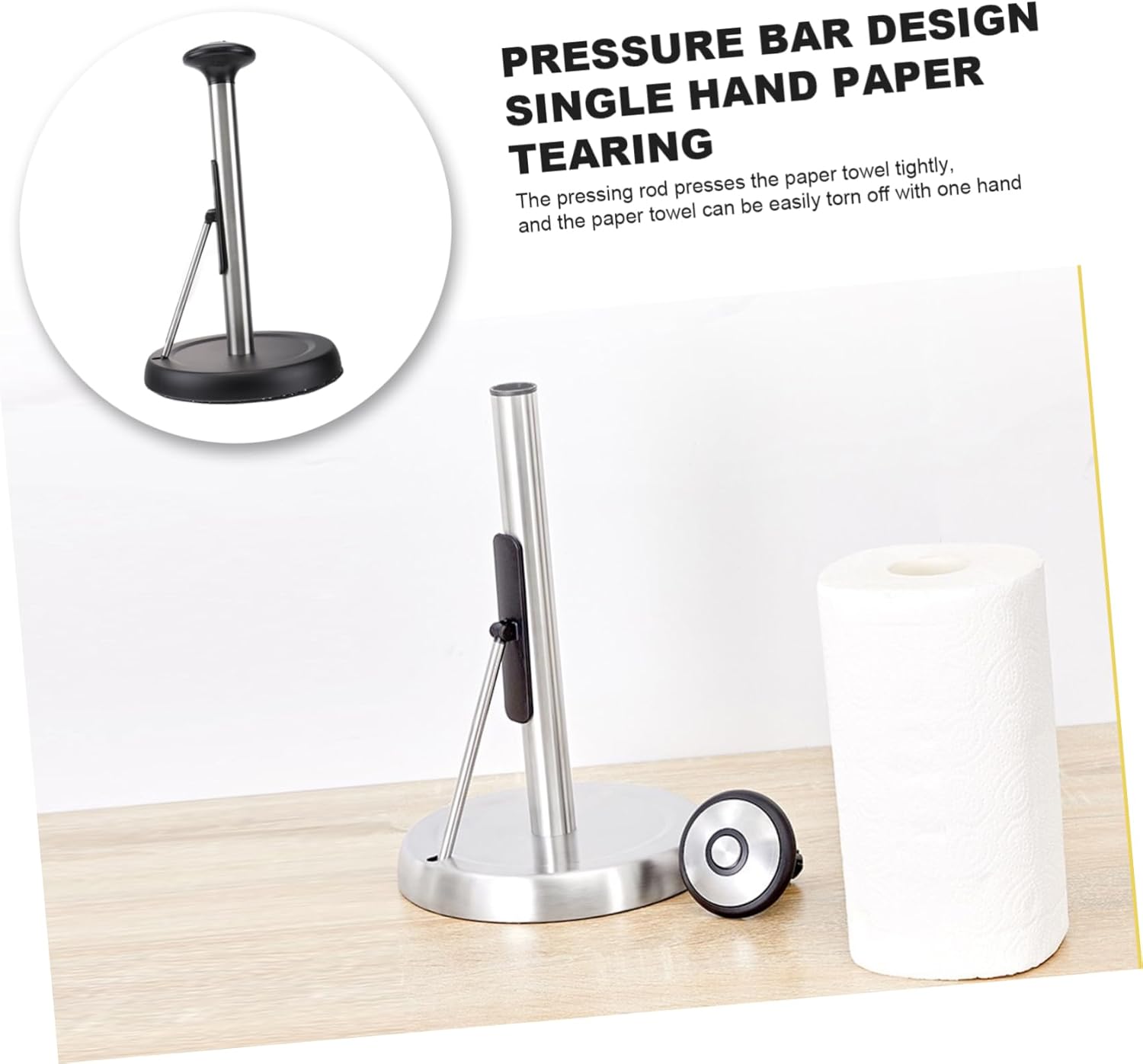 ULTECHNOVO Roll Tissue Holder Kitchen_paper Towel Dispenser Napkin Rack Space-Saving