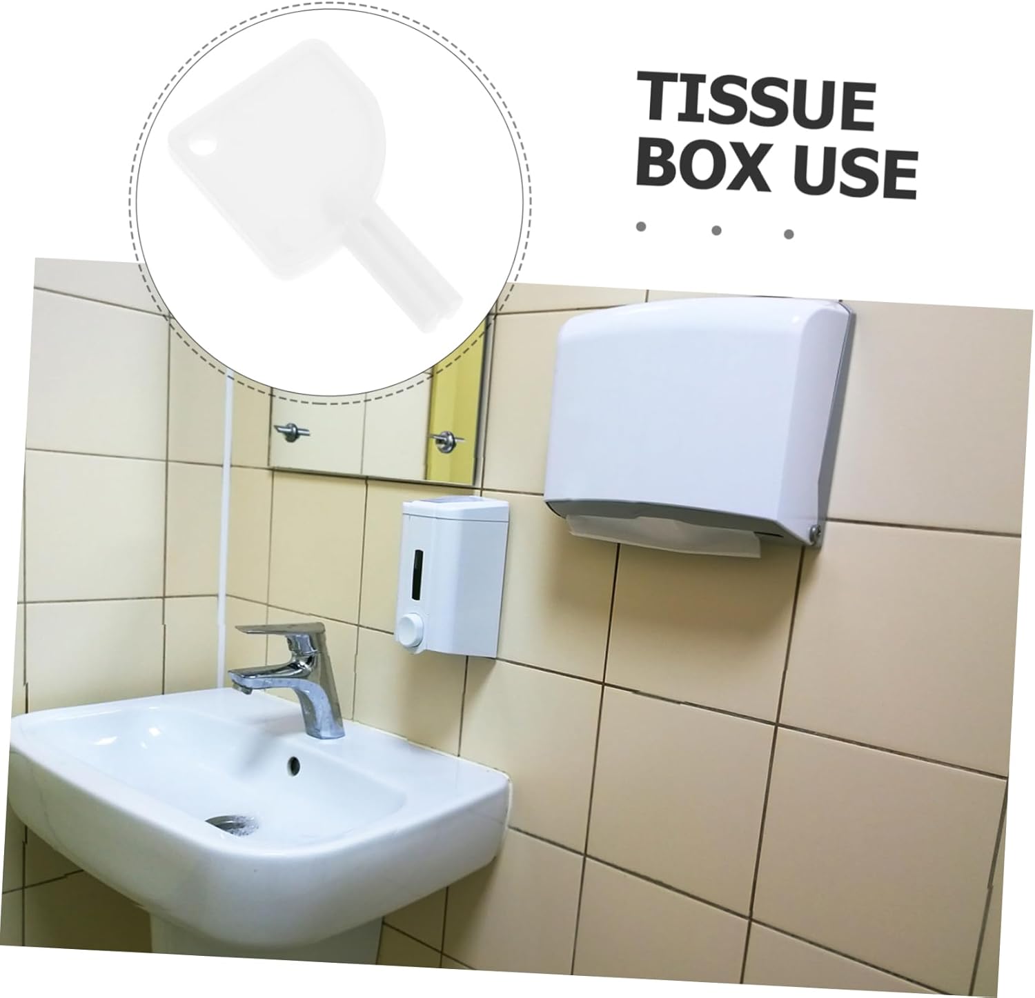 Mobestech Paper Towel Key Replacement withStylish locked Tissue Box for Restroom Use