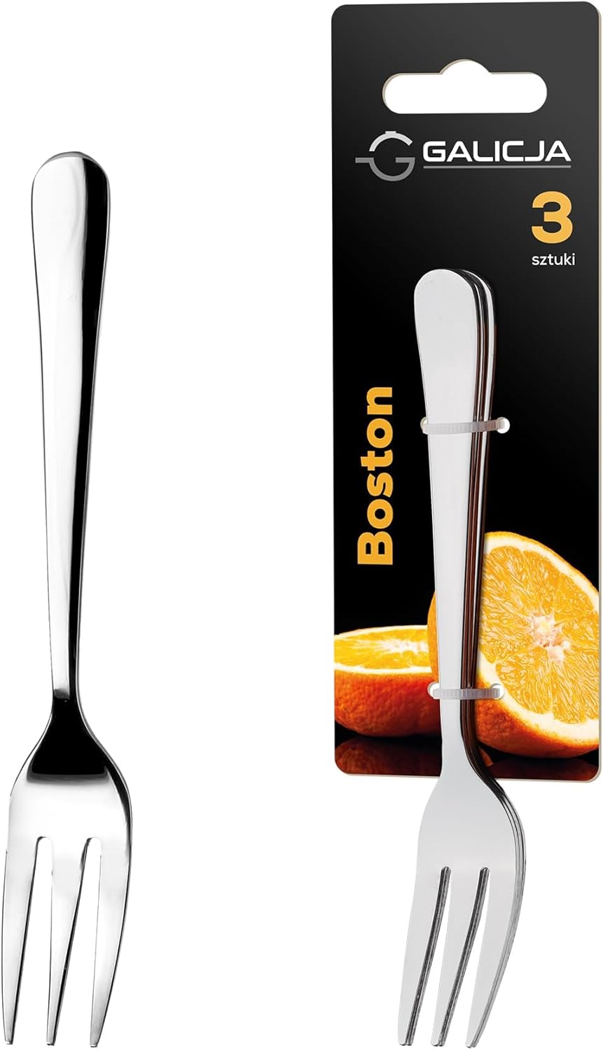 GALICJA Boston 3-Piece Cake Fork Set Design Elegant Langlebiges Material