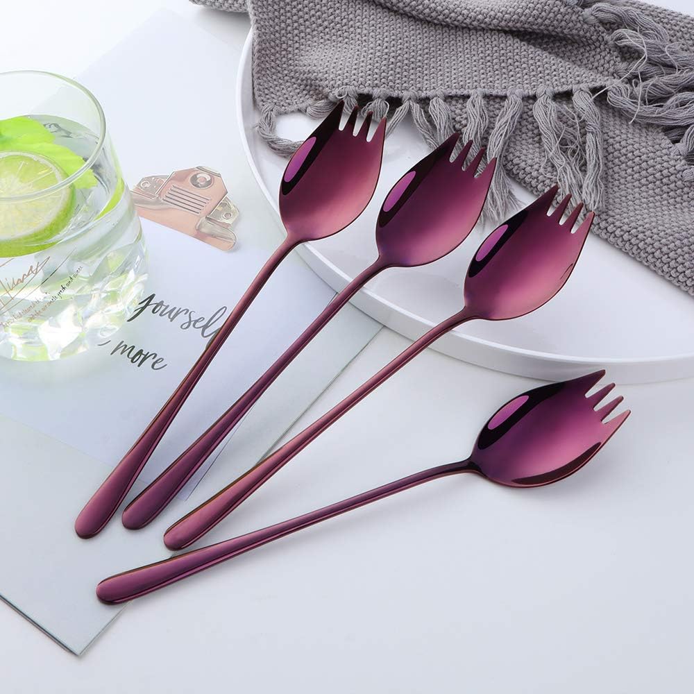 Buyer Star Purple Sporks 5-Piece Stainless Steel Spoons Forks