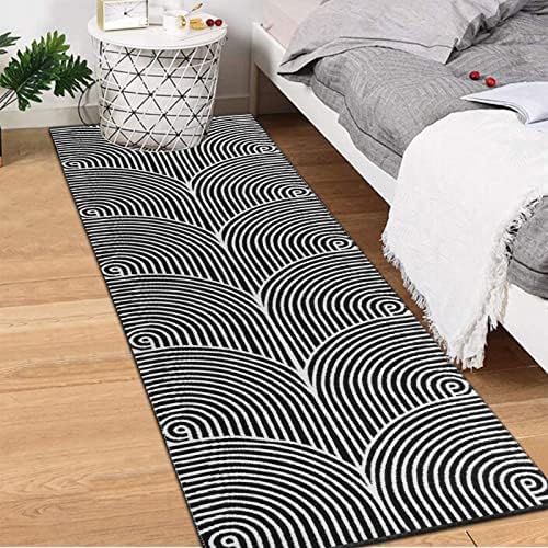 Tiffasea Woven Runner Rug 2x6 Black White