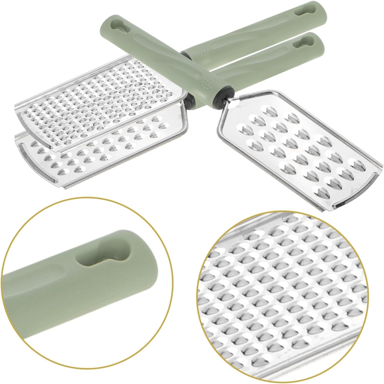 Stainless Steel 3-Piece Set Cheese Vegetable Grater Shredder for Kitchen Pro