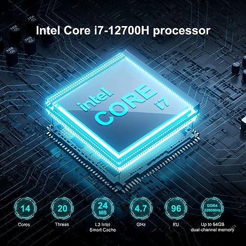 Intel Gaming PC, Intel NUC 12 Enthusiast Mini PC, Intel Core i7-12700H(14C/20T, 24MB Cache) Intel Arc A770M 16GB GDDR6, 32GB RAM & 1TB SSD, Unterstützung 8K/WiFi6E/BT5.3/Thunderbolt4/HDMI/Win 11 Pro – Bild 3