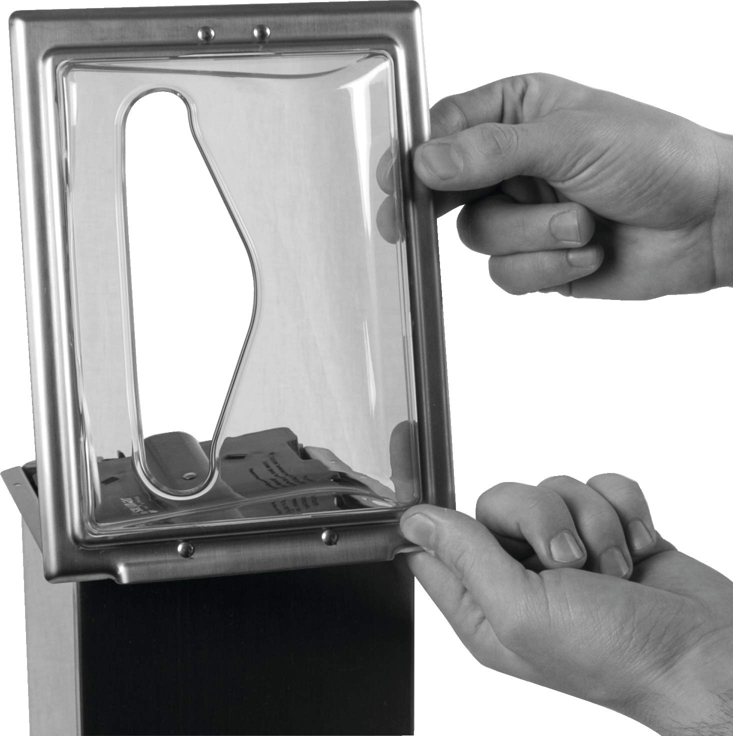 San Jamar H2003 Stainless Steel Faceplate Napkin Dispenser Hidden Counter Space-Saving Durable