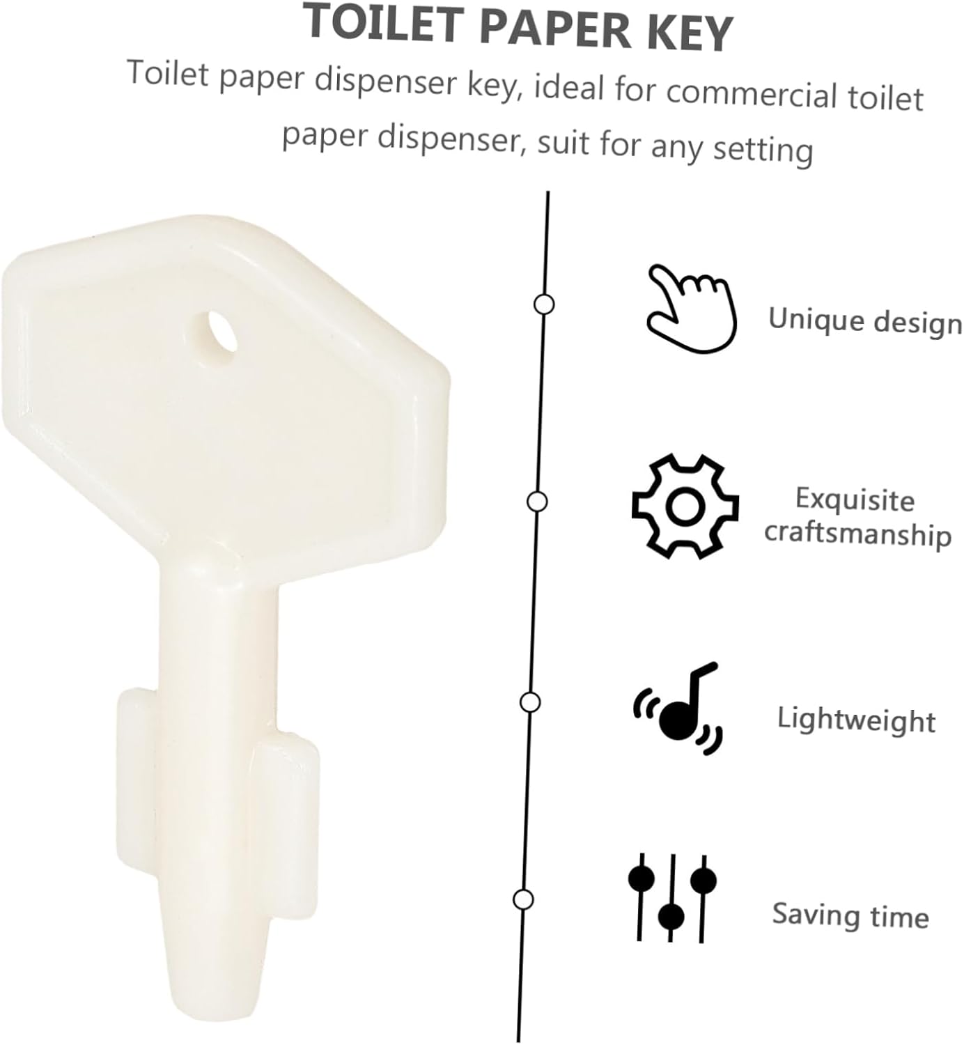 3pcs Universal Toilet Paper Dispenser Key Plastic Replacement for Commercial Use