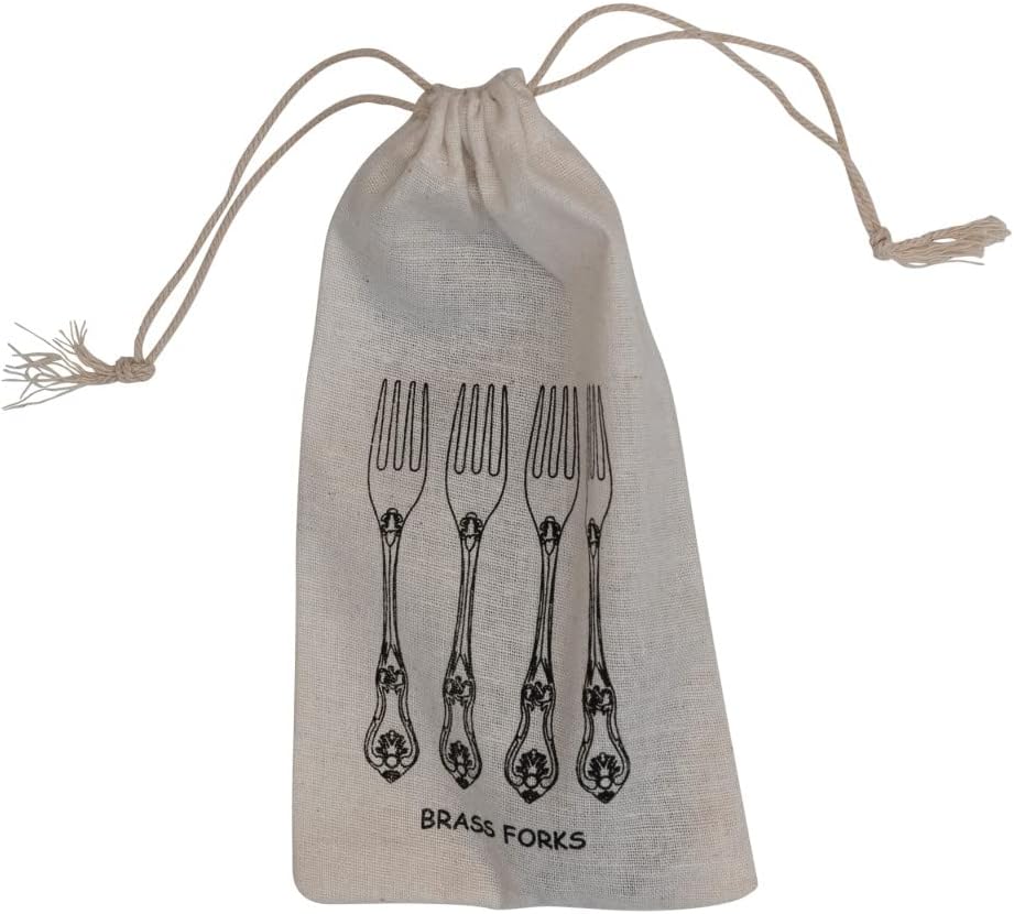 Creative Co-Op Embossed Brass Dinner Forks Set of 4