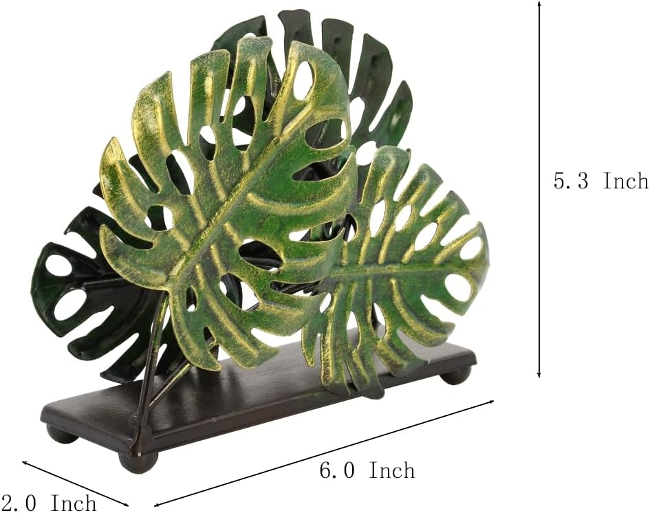 Olgift Metal Ginkgo Leaves Napkin Holder