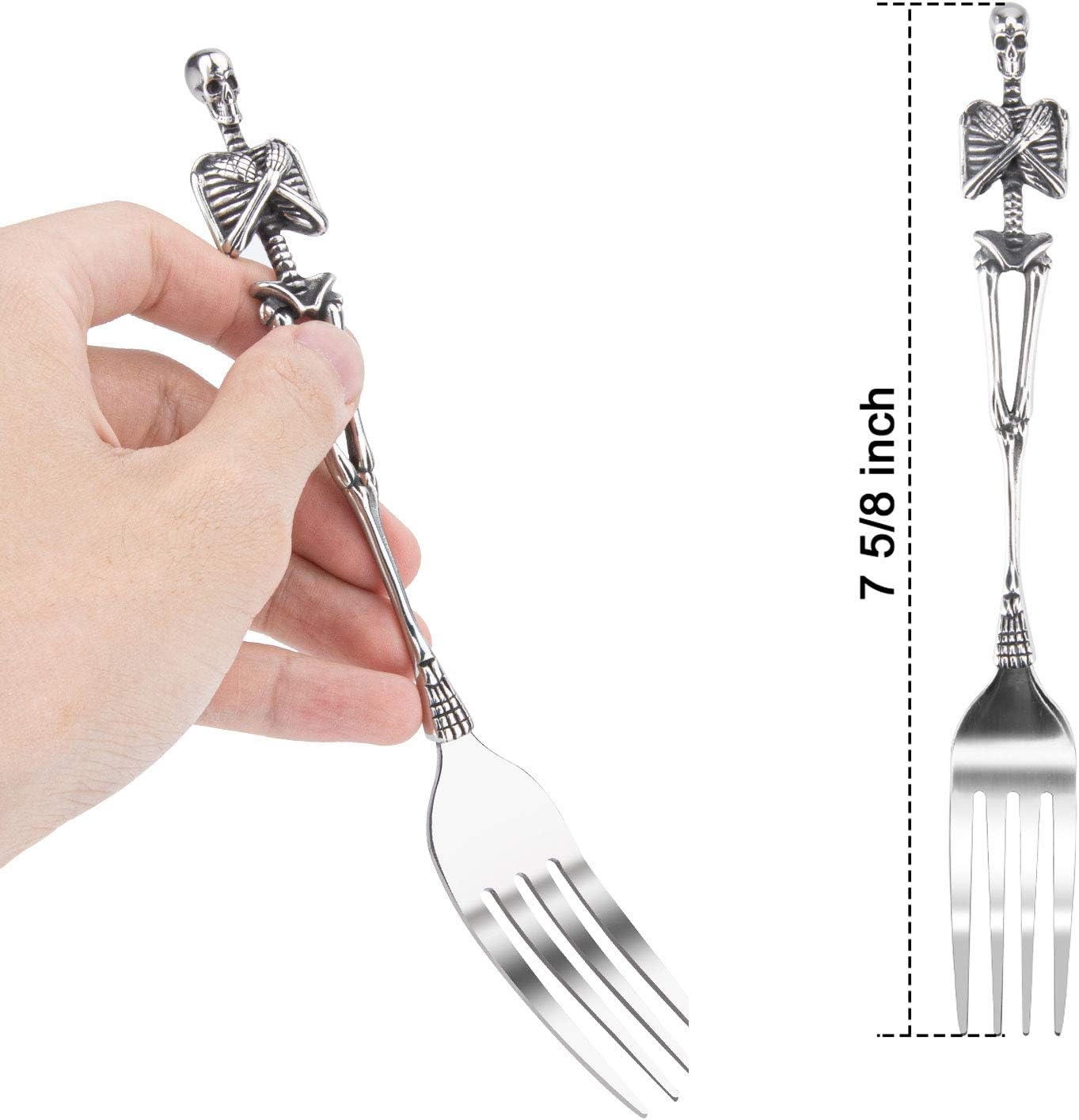 ONEKOO Dinner Fork Premium Stainless Steel Dishwasher Safe Unique Skull Design