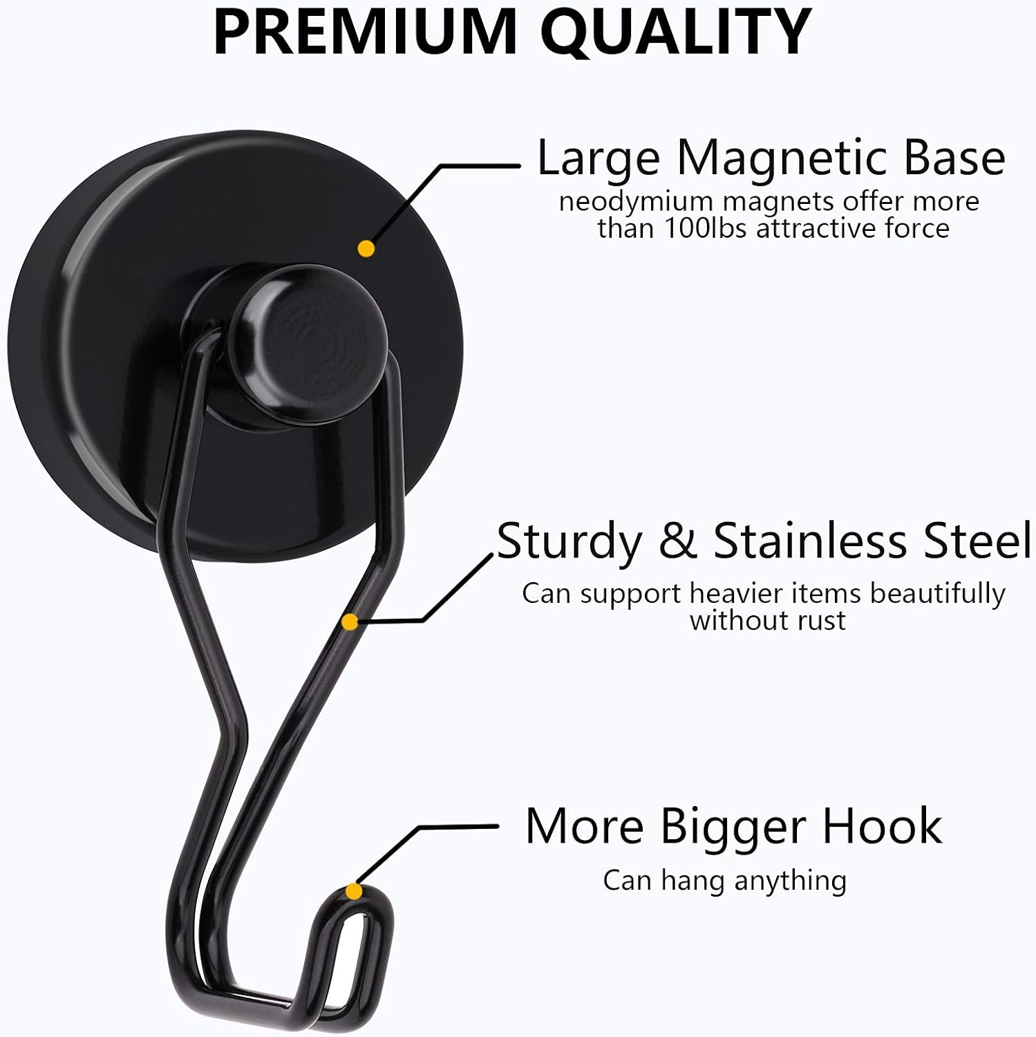 Tohoer 100LBS Neodymium Magnetic Hooks Heavy Duty