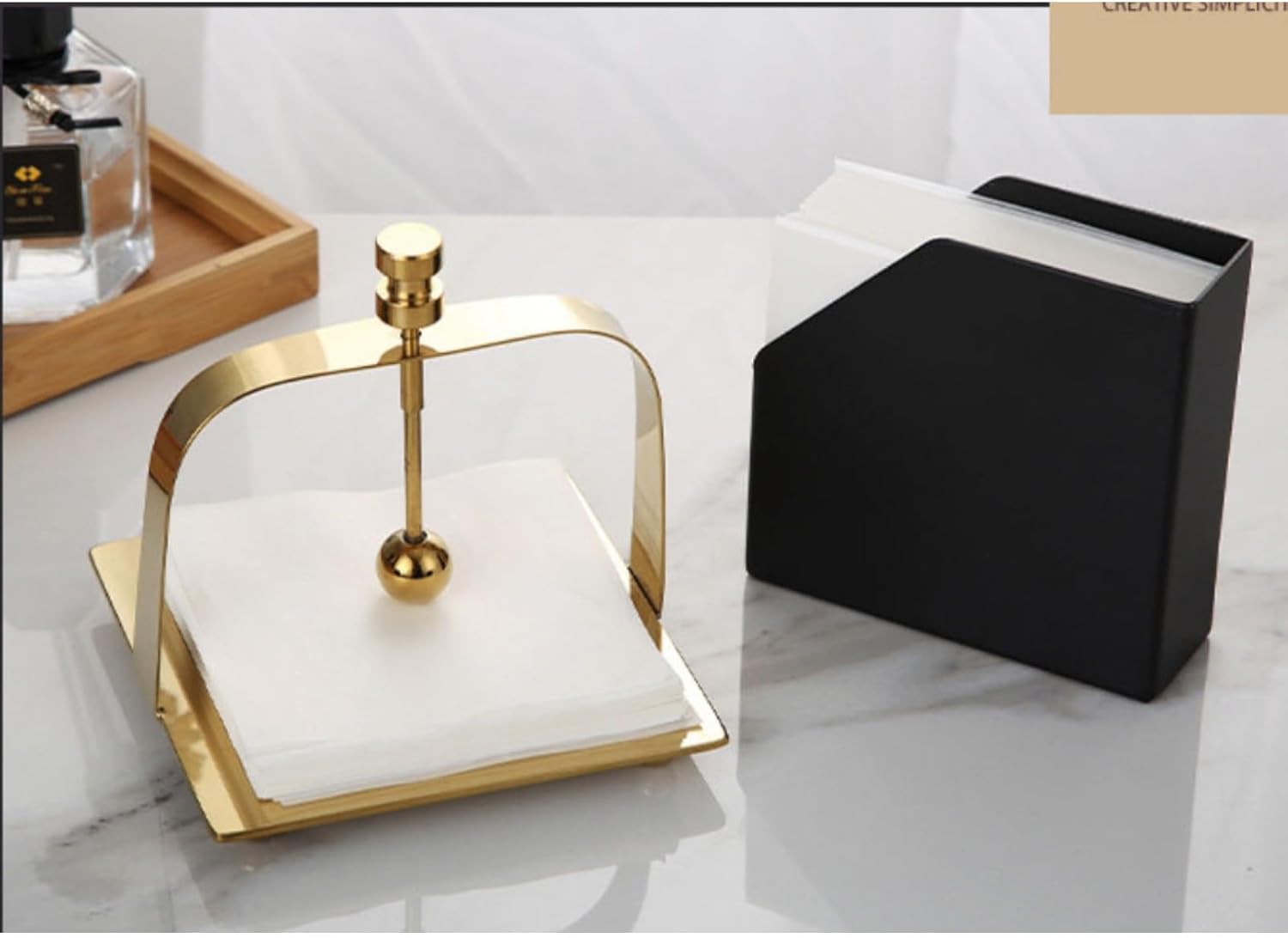 Gold Napkin Holder Freestanding Steel Tissue Dispenser