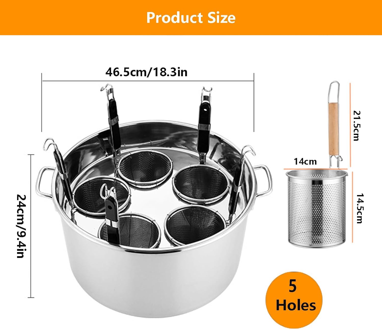 UMJIGF 5-Hole Stainless Steel Multi-Cooker Set for Home Kitchen