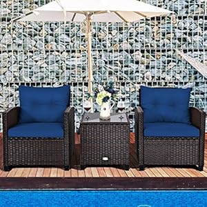 Augester3pcspatiofurnituresetoutdoorperattanwickerconversationsofasetwwashablecushionandtemperedglasstabletopallweatherchatsofaforgardenpoolsidebalconyporchbistronavy Urban Country Home Decor Augester 3 pcs patio furniture set outdoor pe rattan wicker conversation sofa set wwashable cushion and tempered glass tabletop all weather chat sofa for garden poolside balcony porch bistro navy urban country home decor
