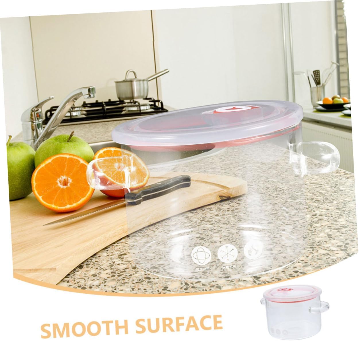 Sleek borosilicate glass pot with double handles for efficient cooking