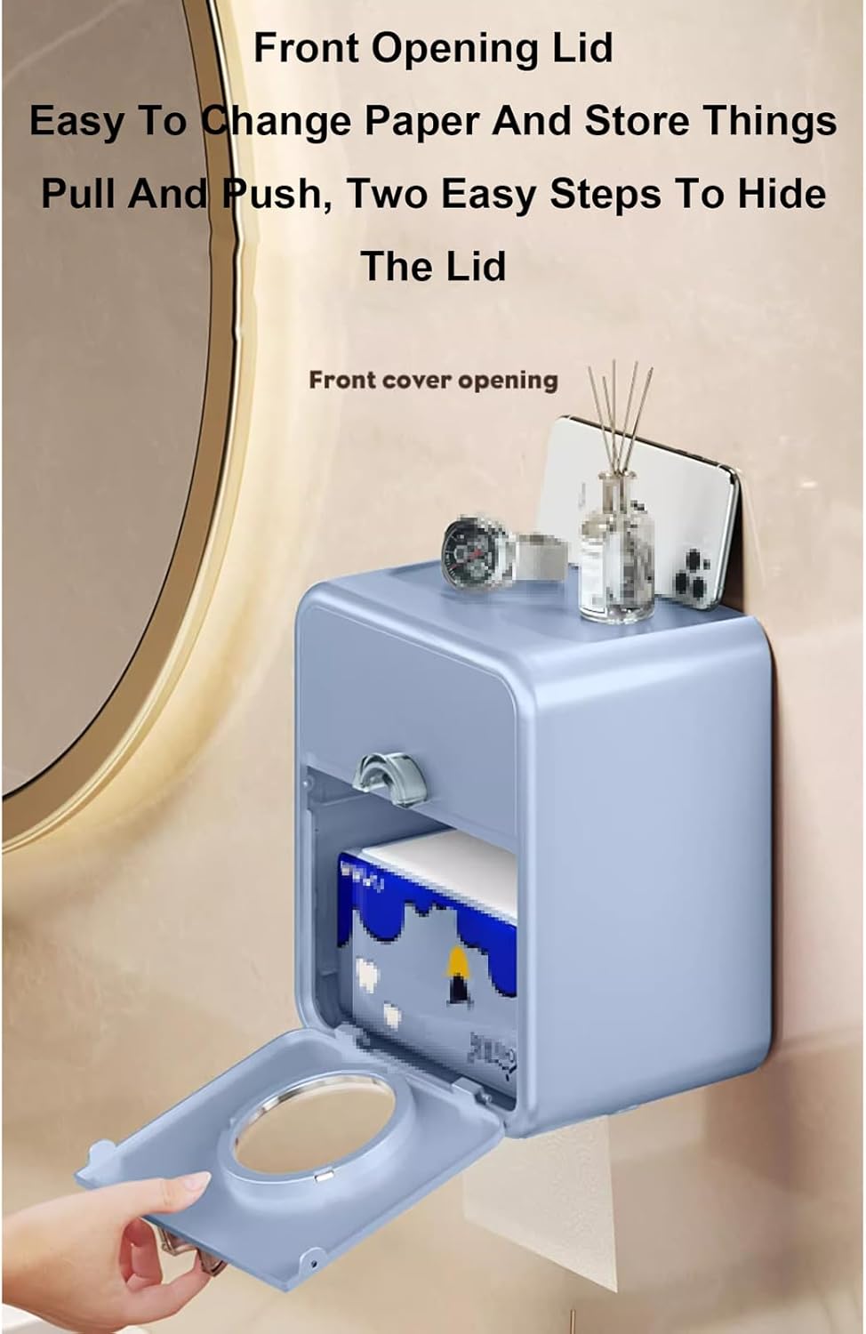 Space-Saving Wall-Mounted Bathroom Tissue Holder