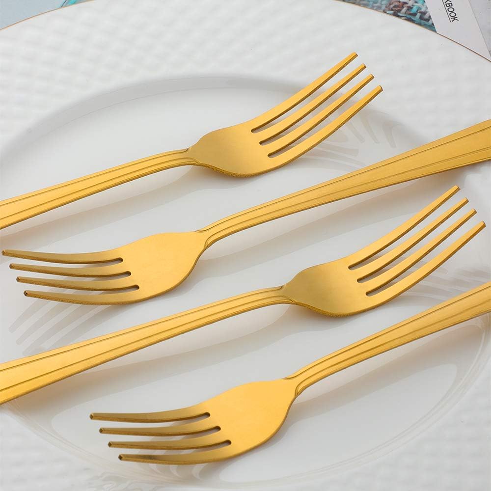BUYUSE 12-Piece Gold Dinner Fork Set