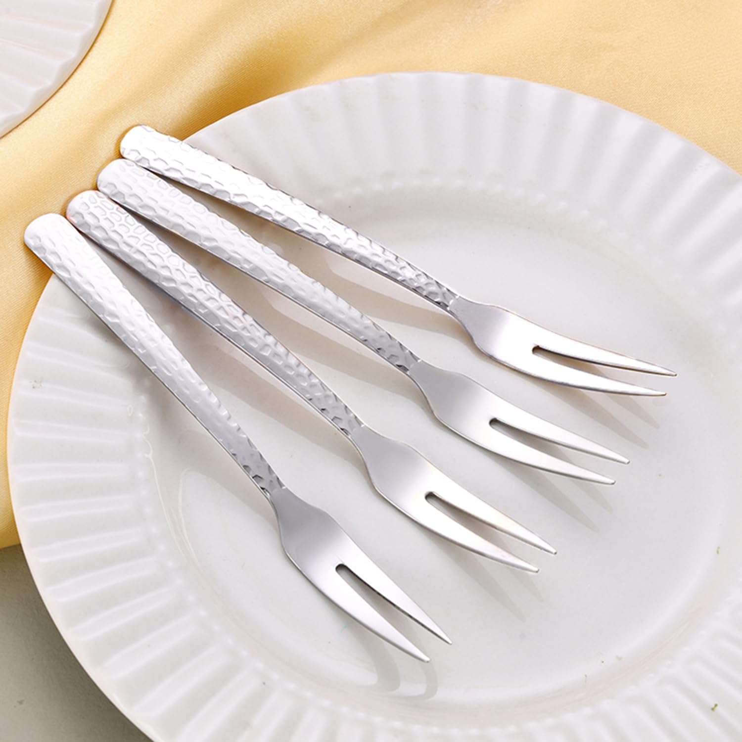 ChenShuo Stainless Steel Dessert Forks 4-Piece Set