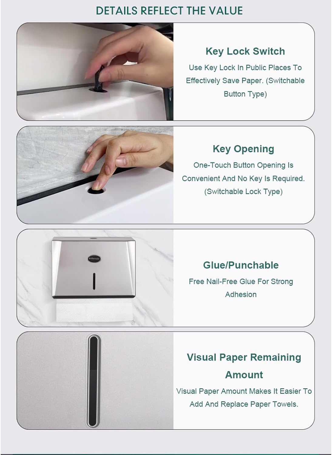 Space-Saving Commercial Towel Dispenser with 200-Piece Capacity