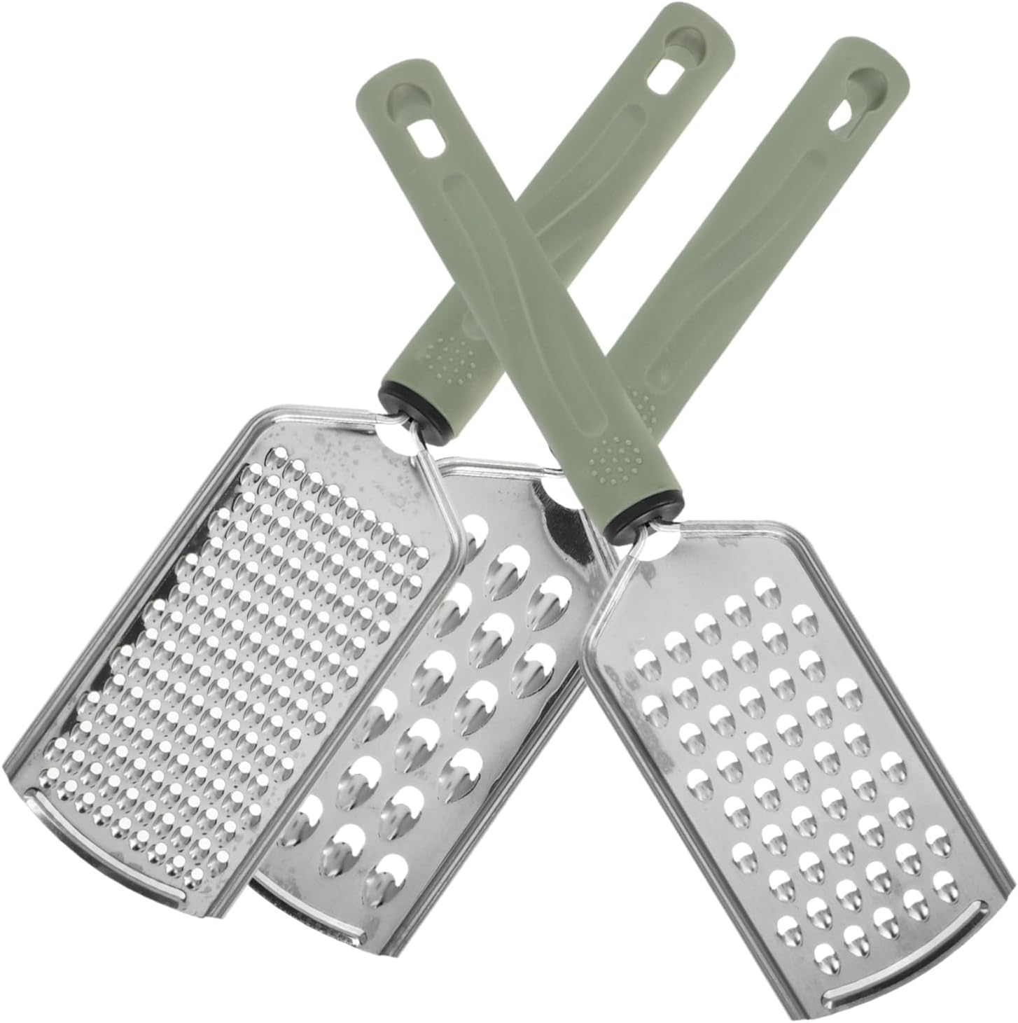 Ergonomic stainless steel cheese grater set with nonslip handle for easy grating