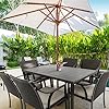 HAPPATIO 7 Piece Patio Dining SetWicker Outdoor Dining SetOutdoor Patio Dining SetWicker Rattan Patio Dining Furniture Set with Umbrella Hole Outdoor Dining Set for 6Beige Cushion
