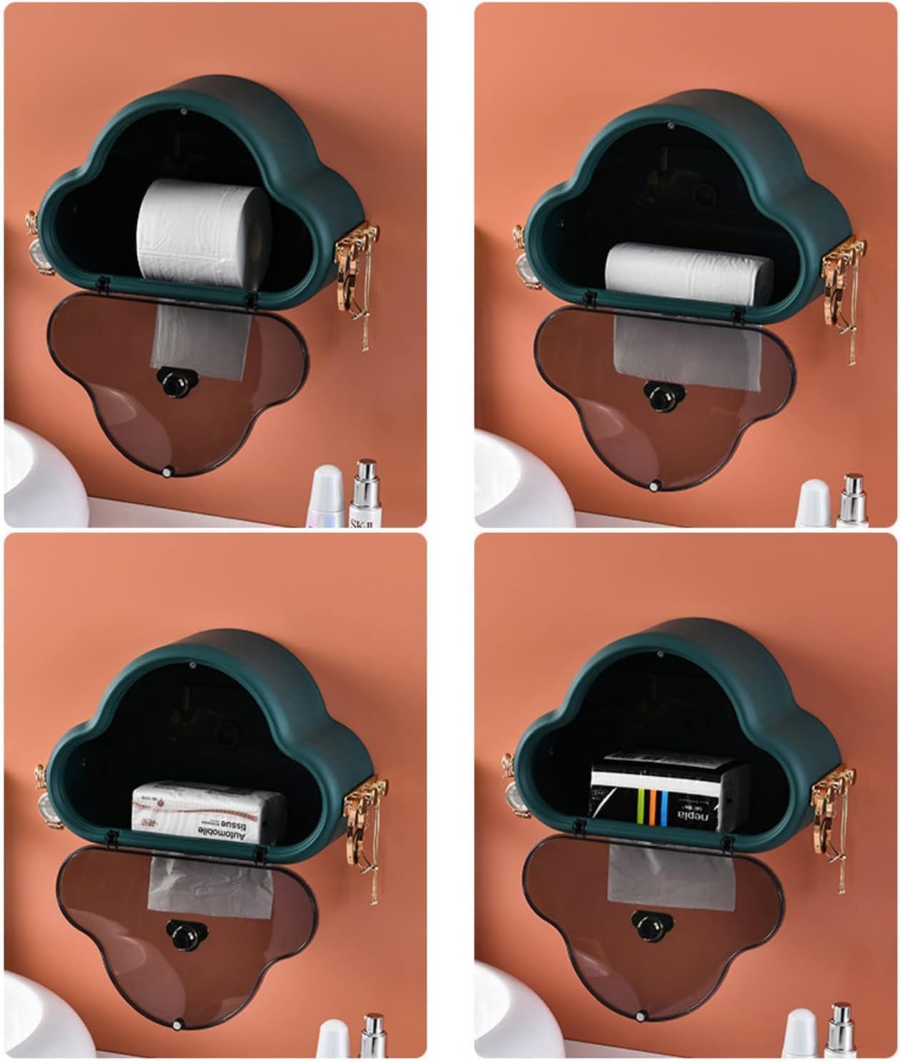 Commercial Cloud Paper Towel Dispenser Wall Mount with Side Hooks